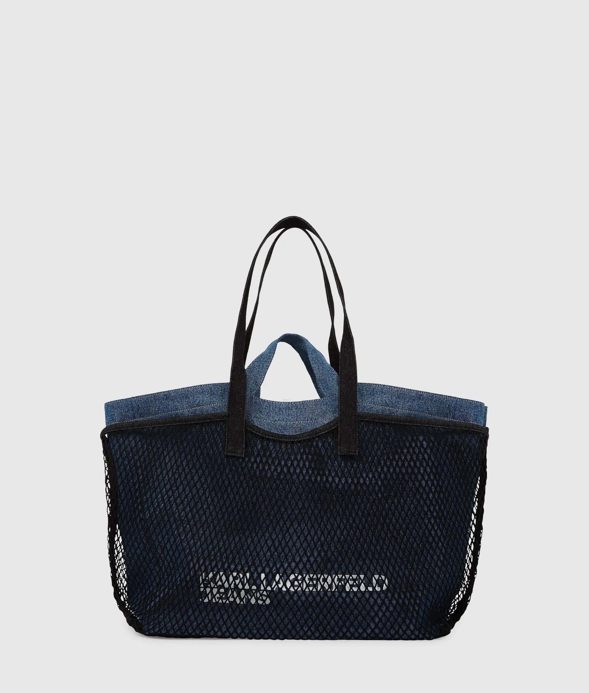Double mesh denim shopper