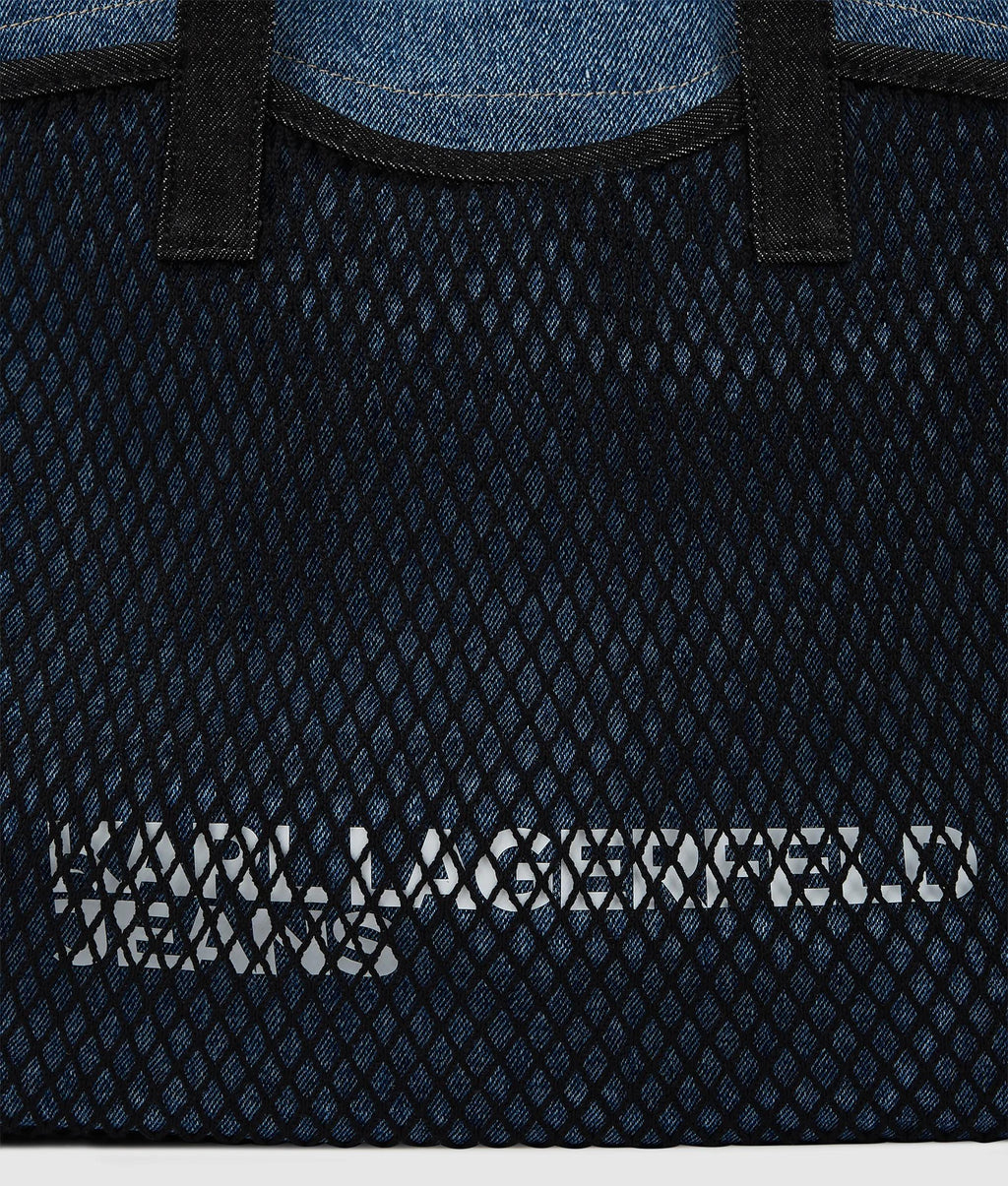 Double mesh denim shopper