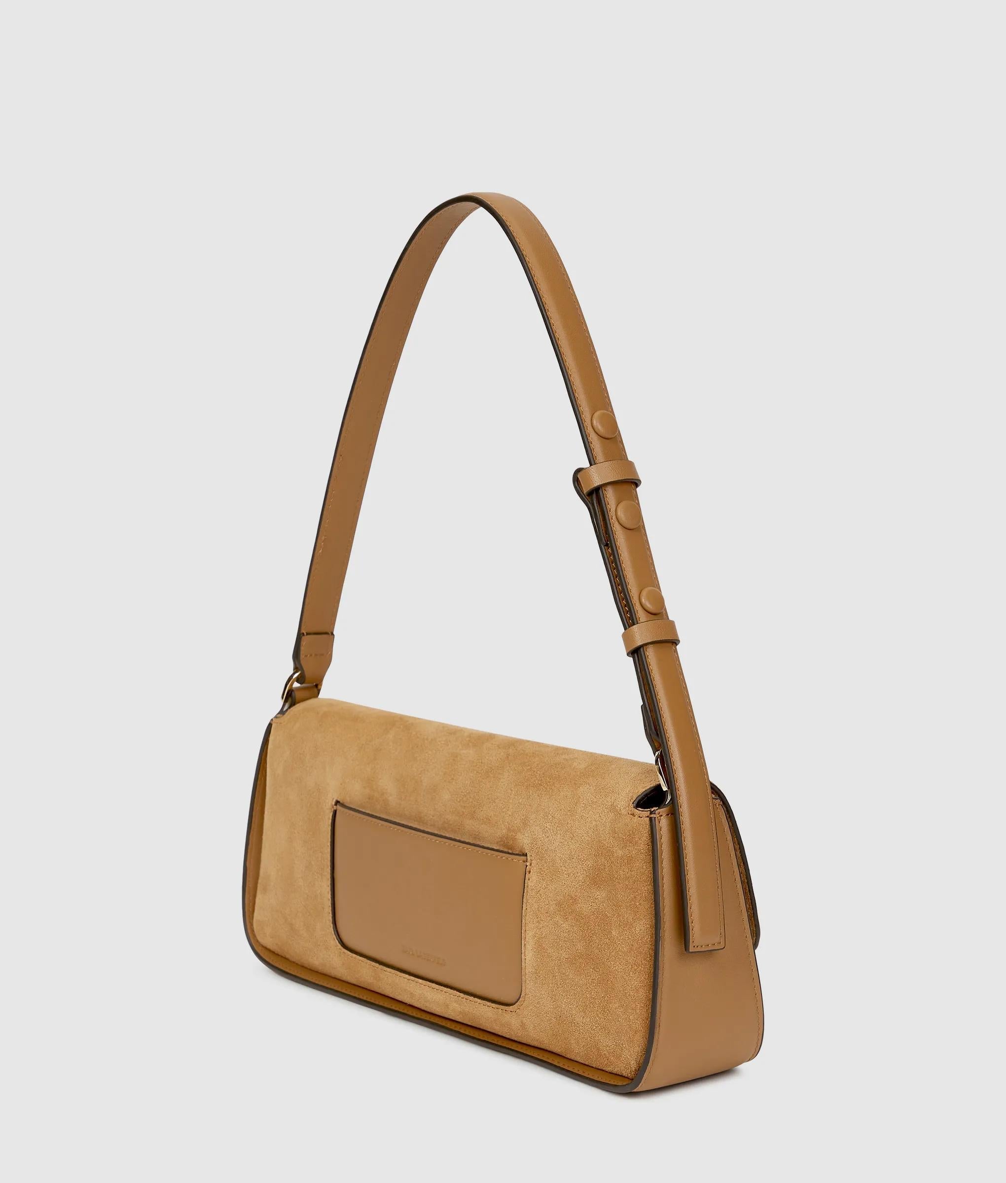 K/Signature suede shoulder bag