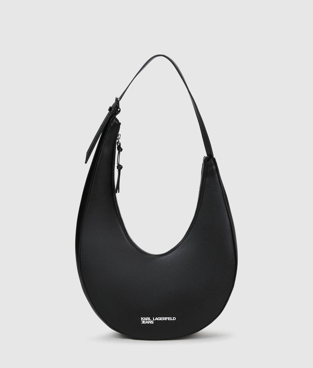 Rounded leather hobo bag