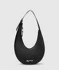 Rounded leather hobo bag