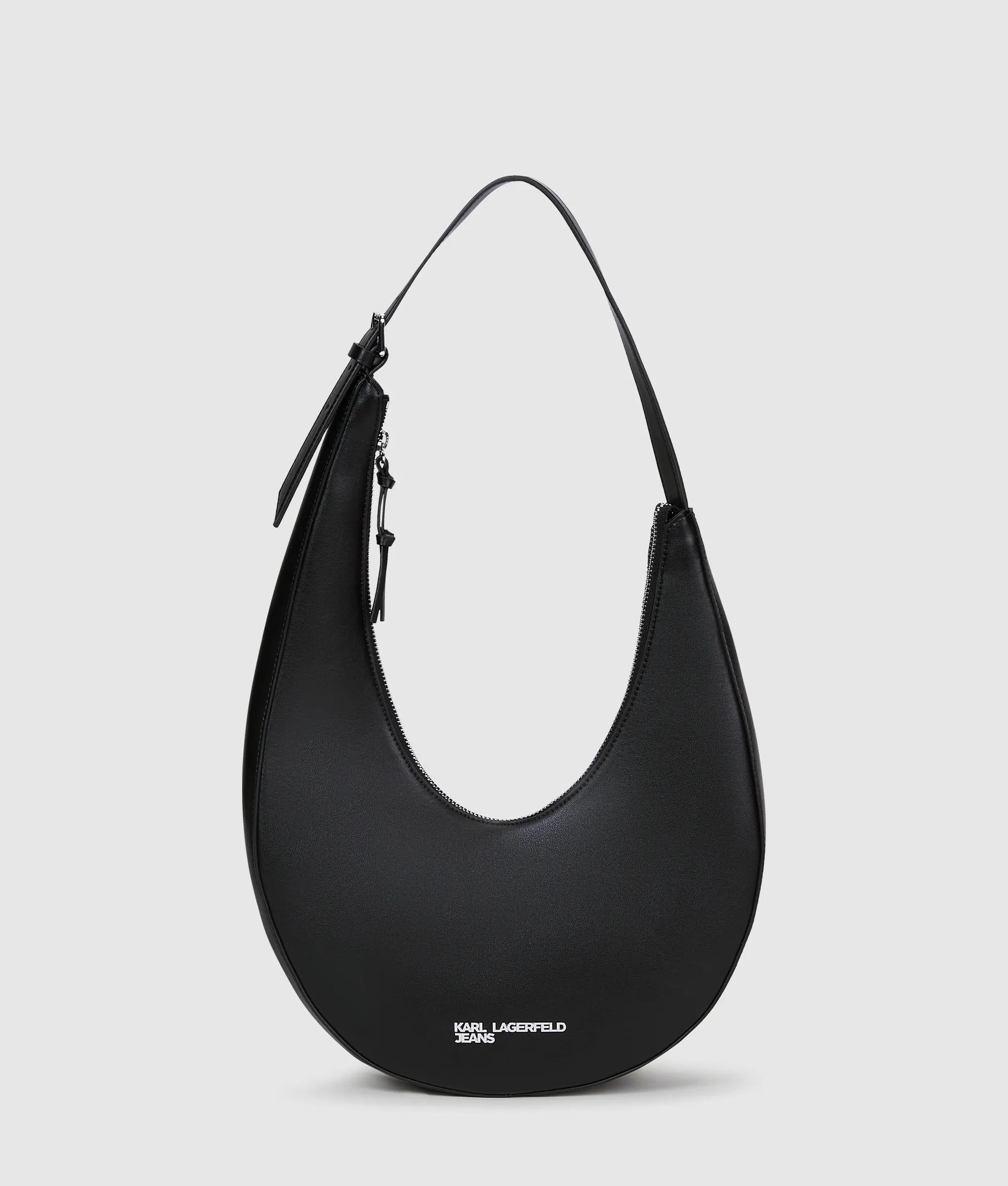 Rounded leather hobo bag