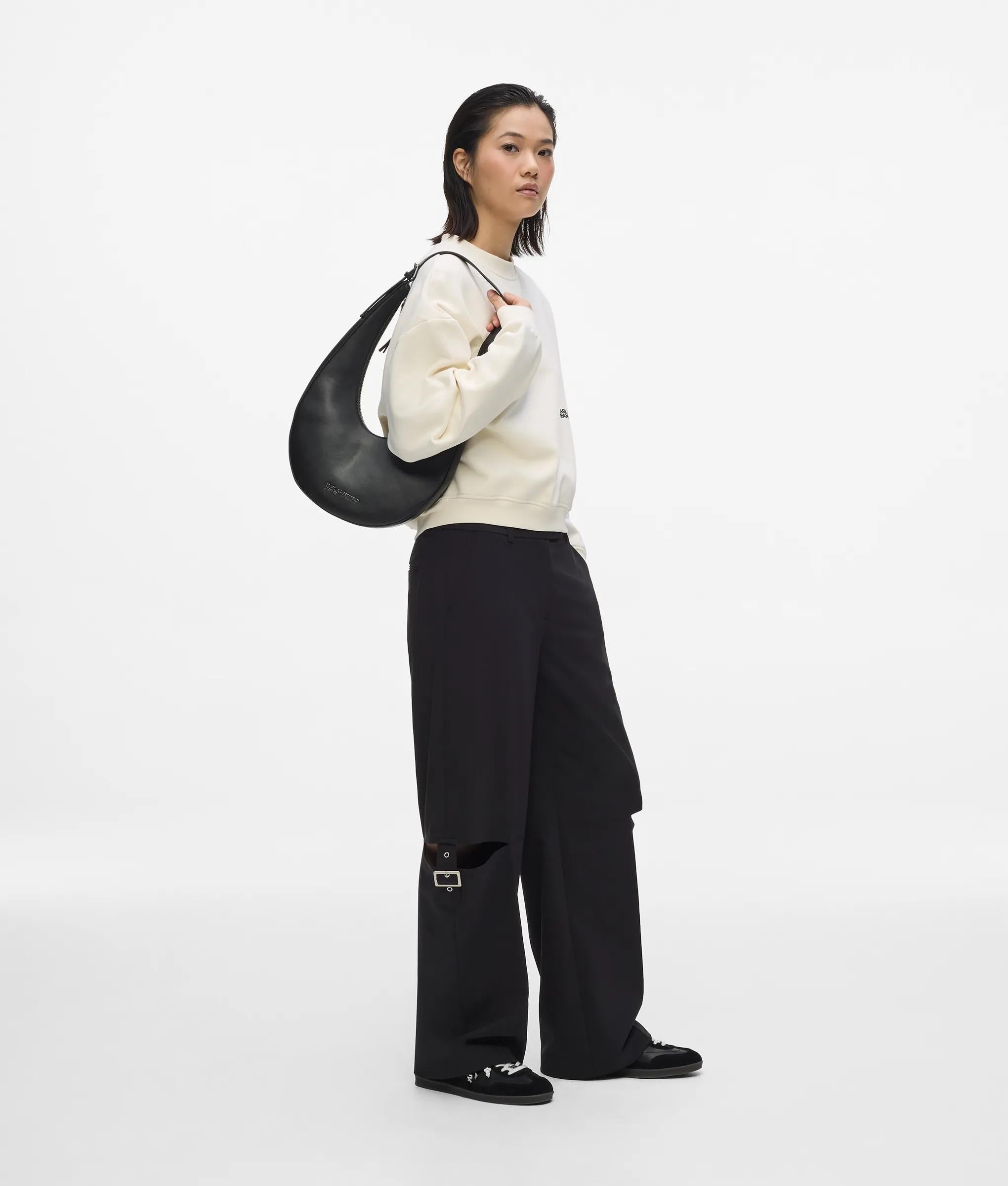 Rounded leather hobo bag