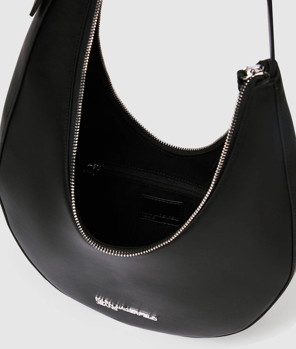 Rounded leather hobo bag