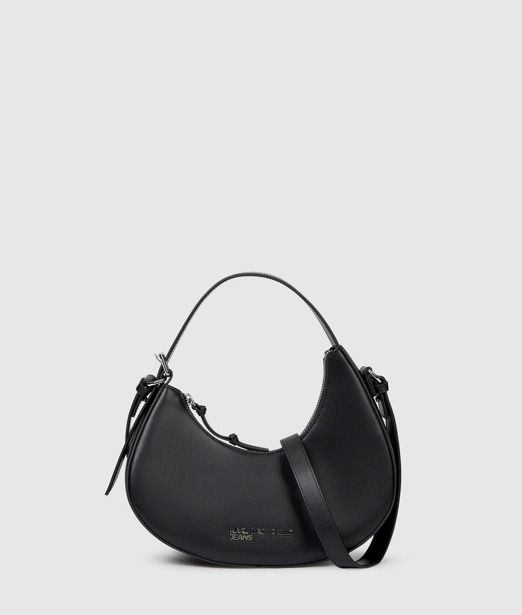 Rounded leather top handle bag