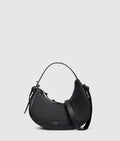 Rounded leather top handle bag