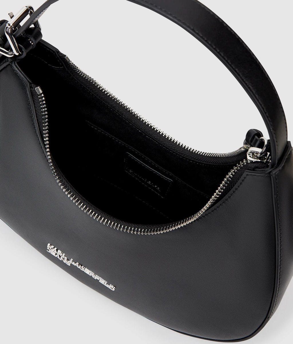 Rounded leather top handle bag