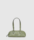 Croco elongated shoulder bag