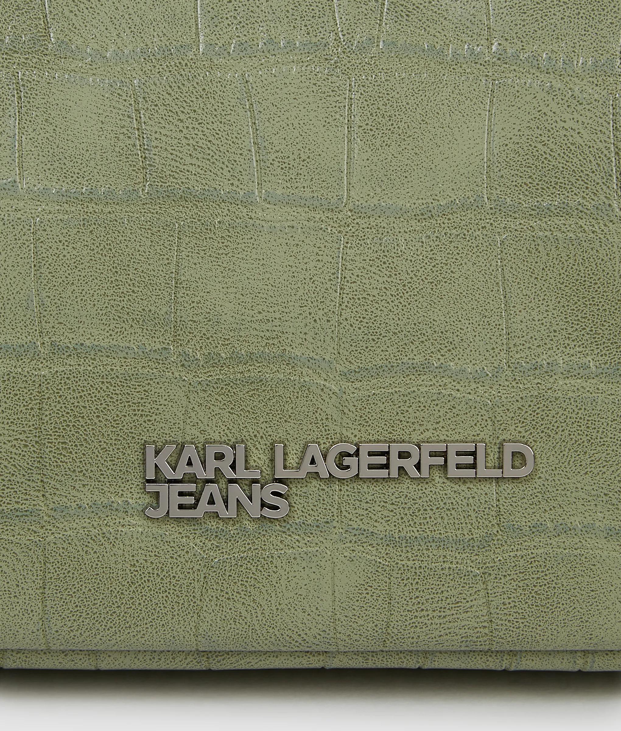 Croco elongated shoulder bag