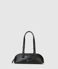 Croco elongated shoulder bag