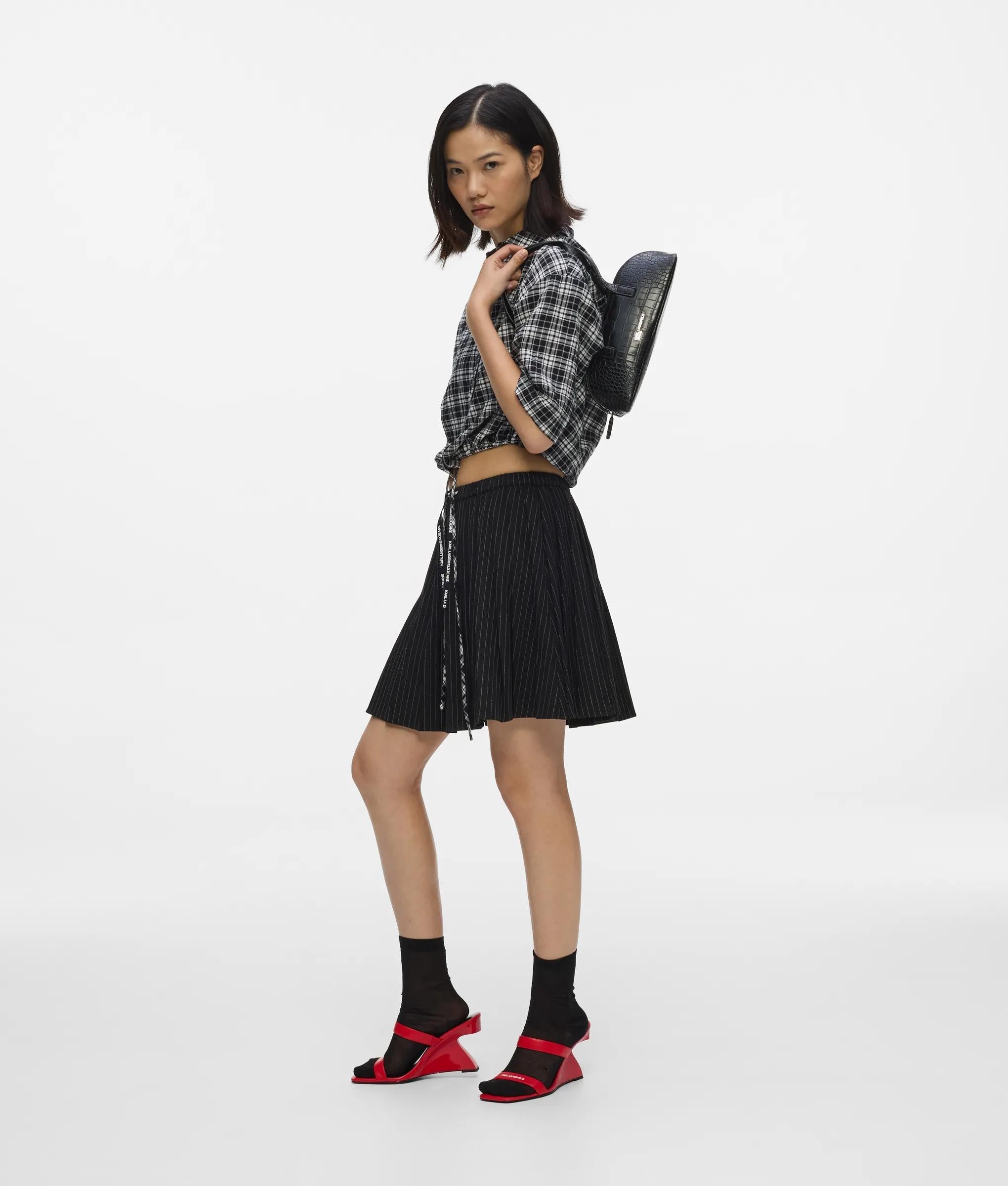 Croco elongated shoulder bag