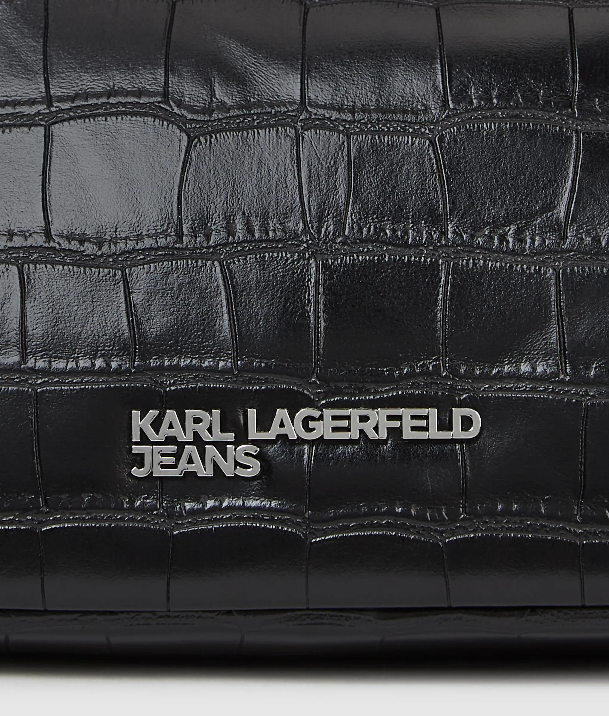 Croco elongated shoulder bag