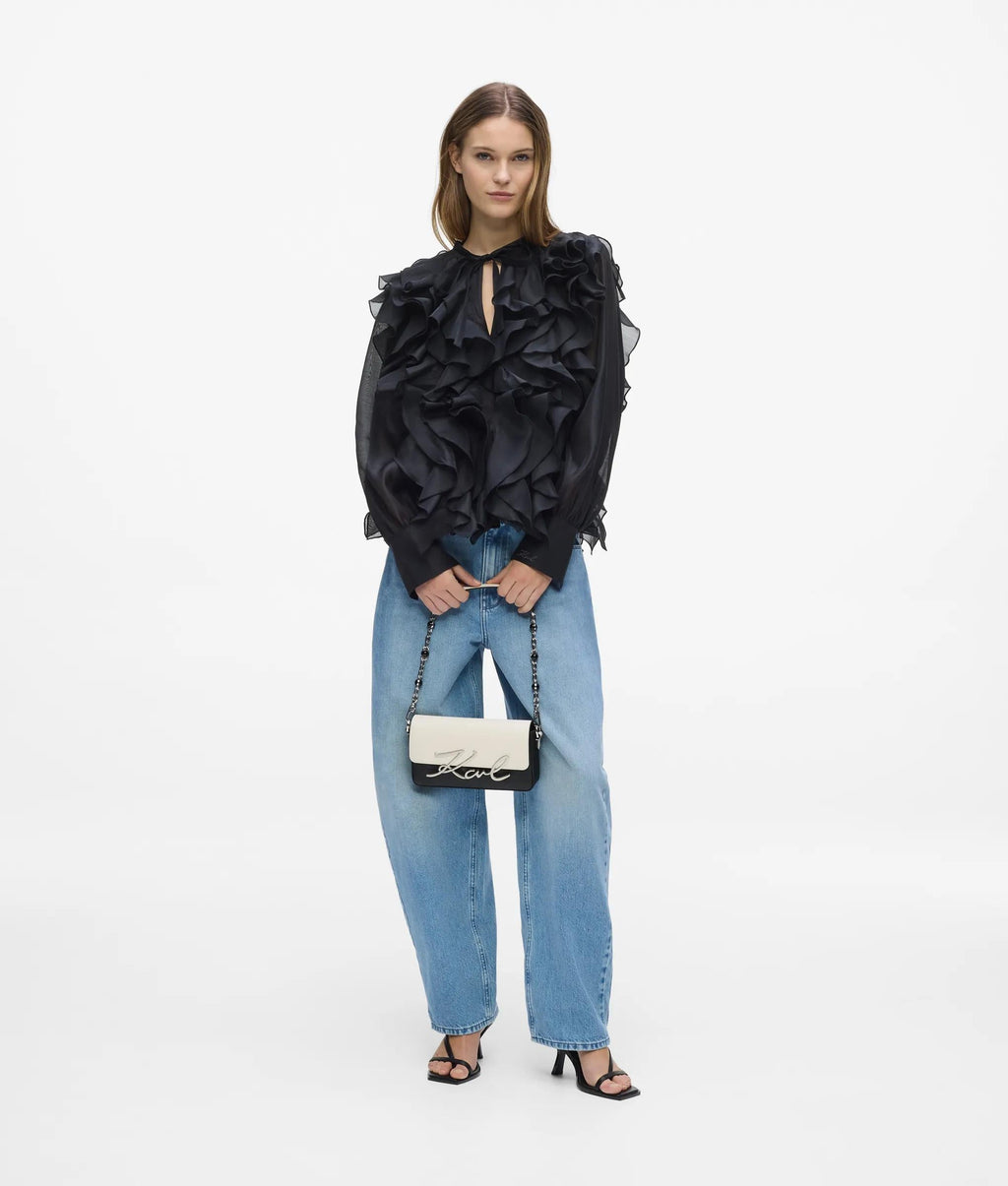 K/Signature faux-pearl shoulder bag