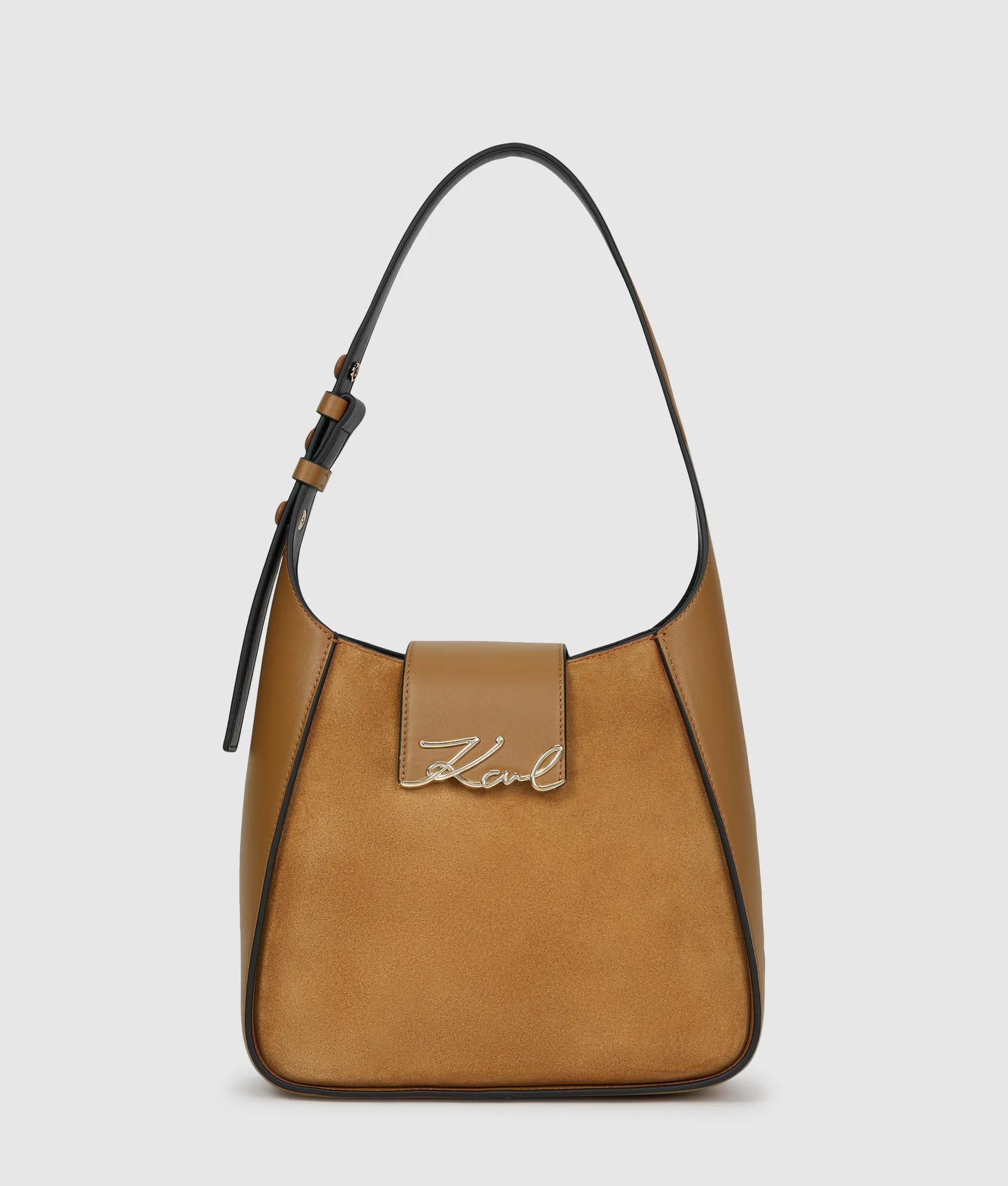 K/Signature suede hobo bag