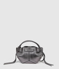 K/Pierced mini metallic bucket bag