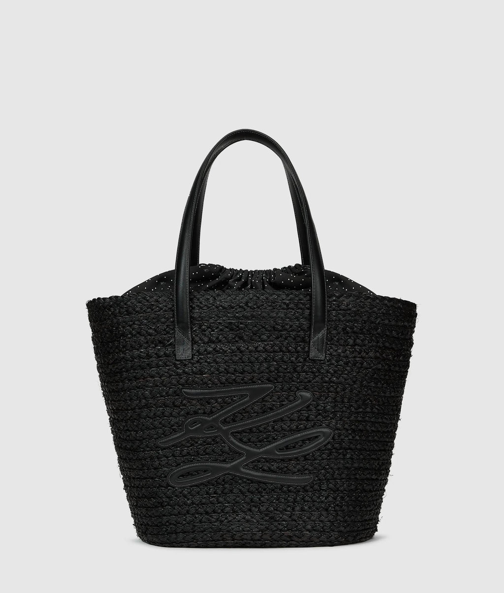 Autograph raffia beach bag