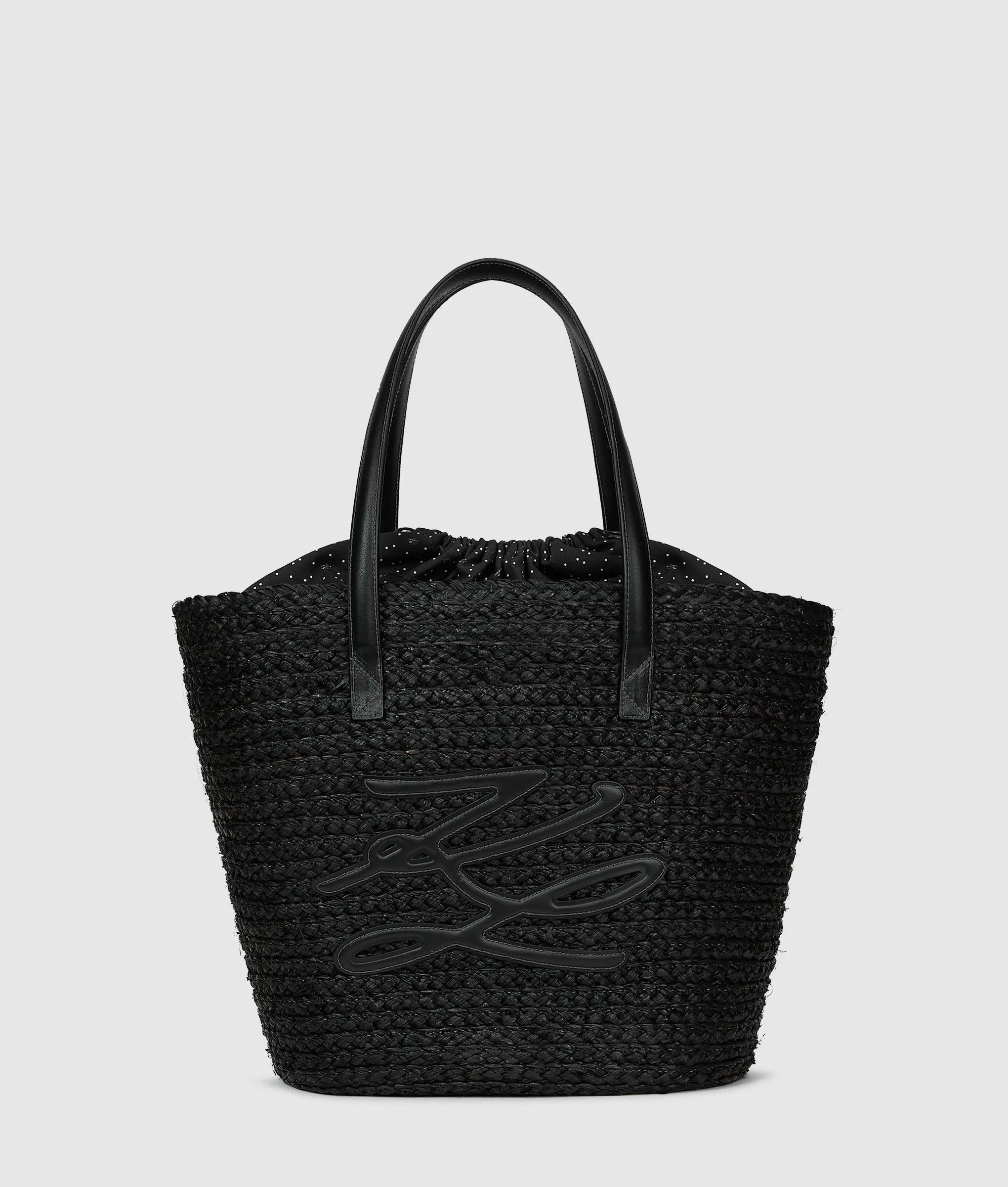 Autograph raffia beach bag