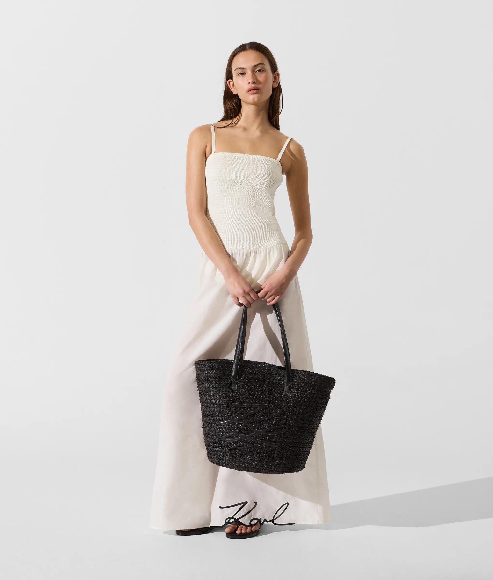 Autograph raffia beach bag