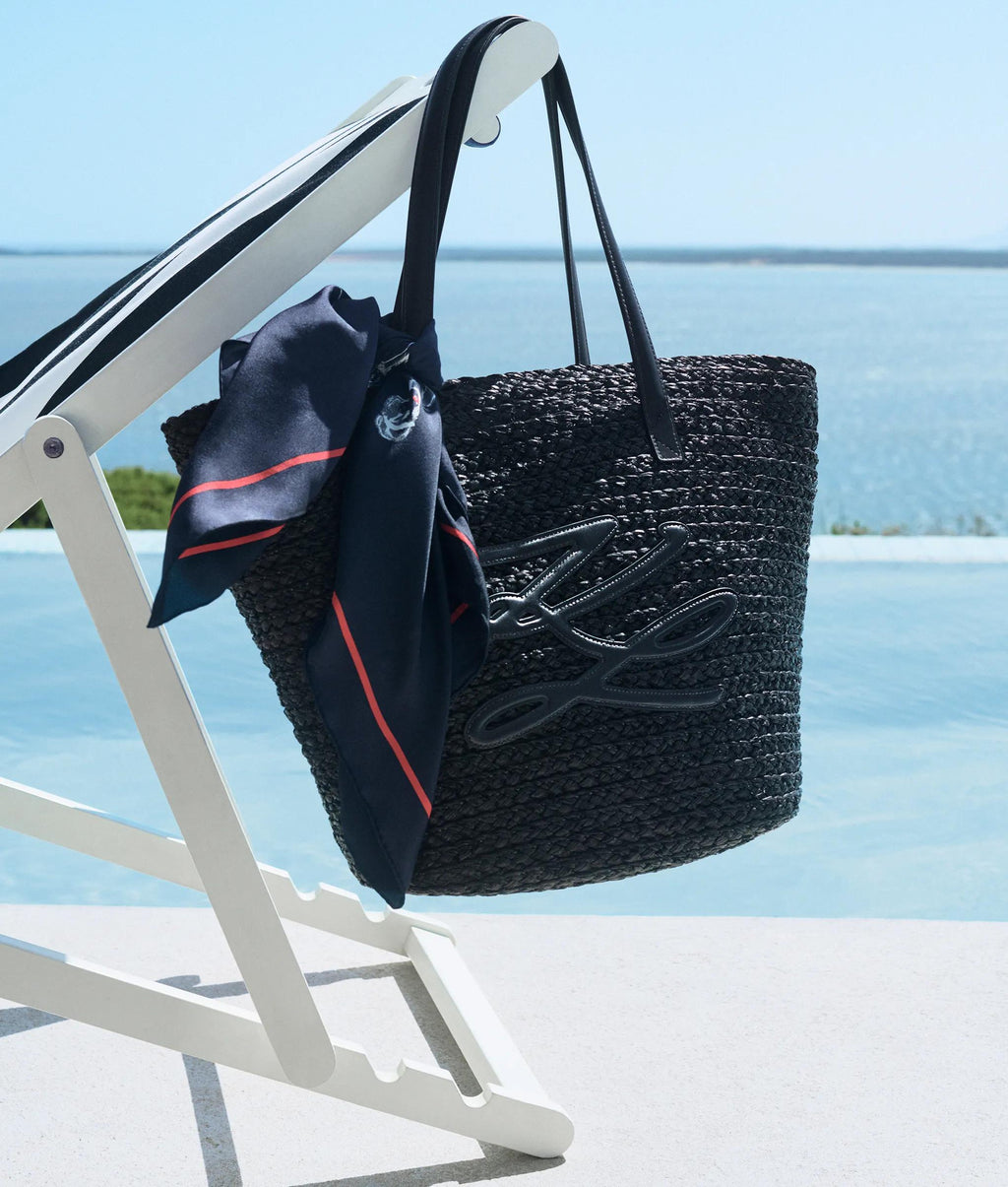 Autograph raffia beach bag