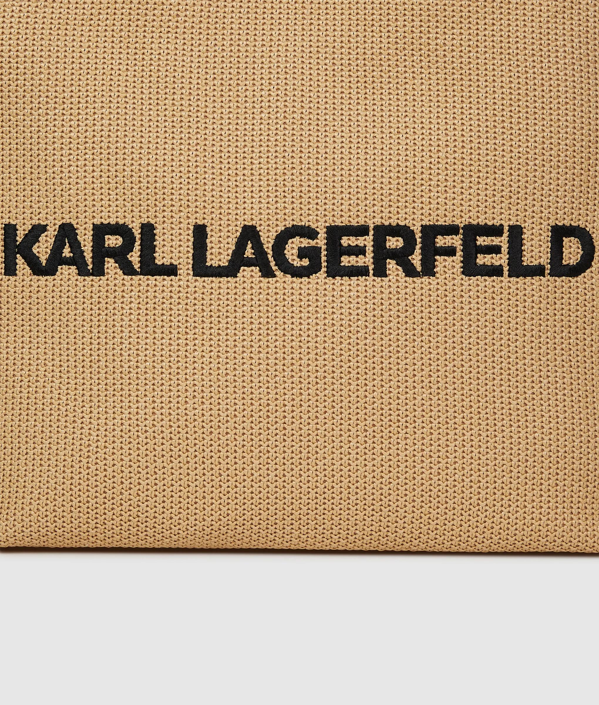 Logo large square woven beach bag