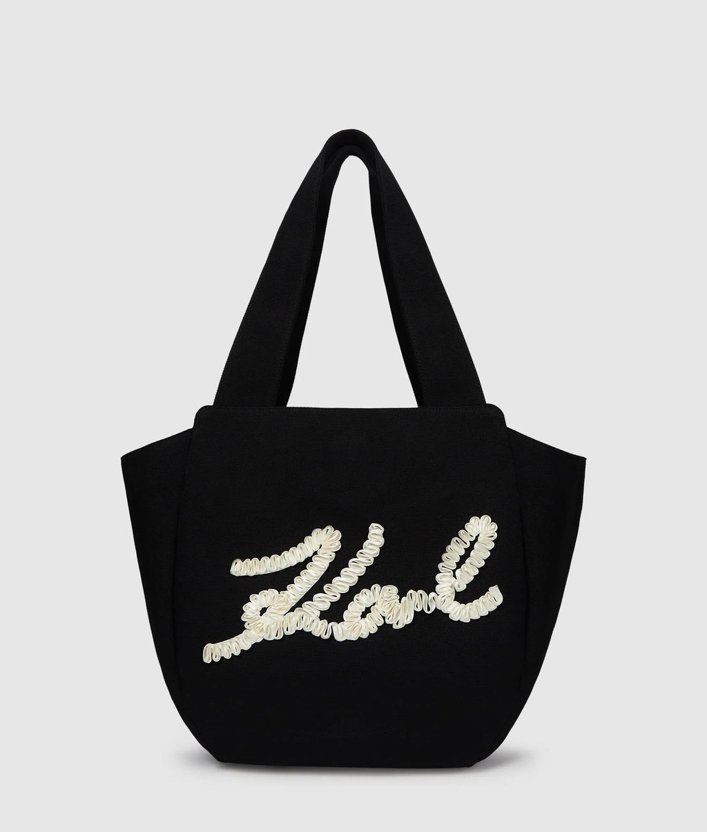 K/Signature ruffled logo shopper