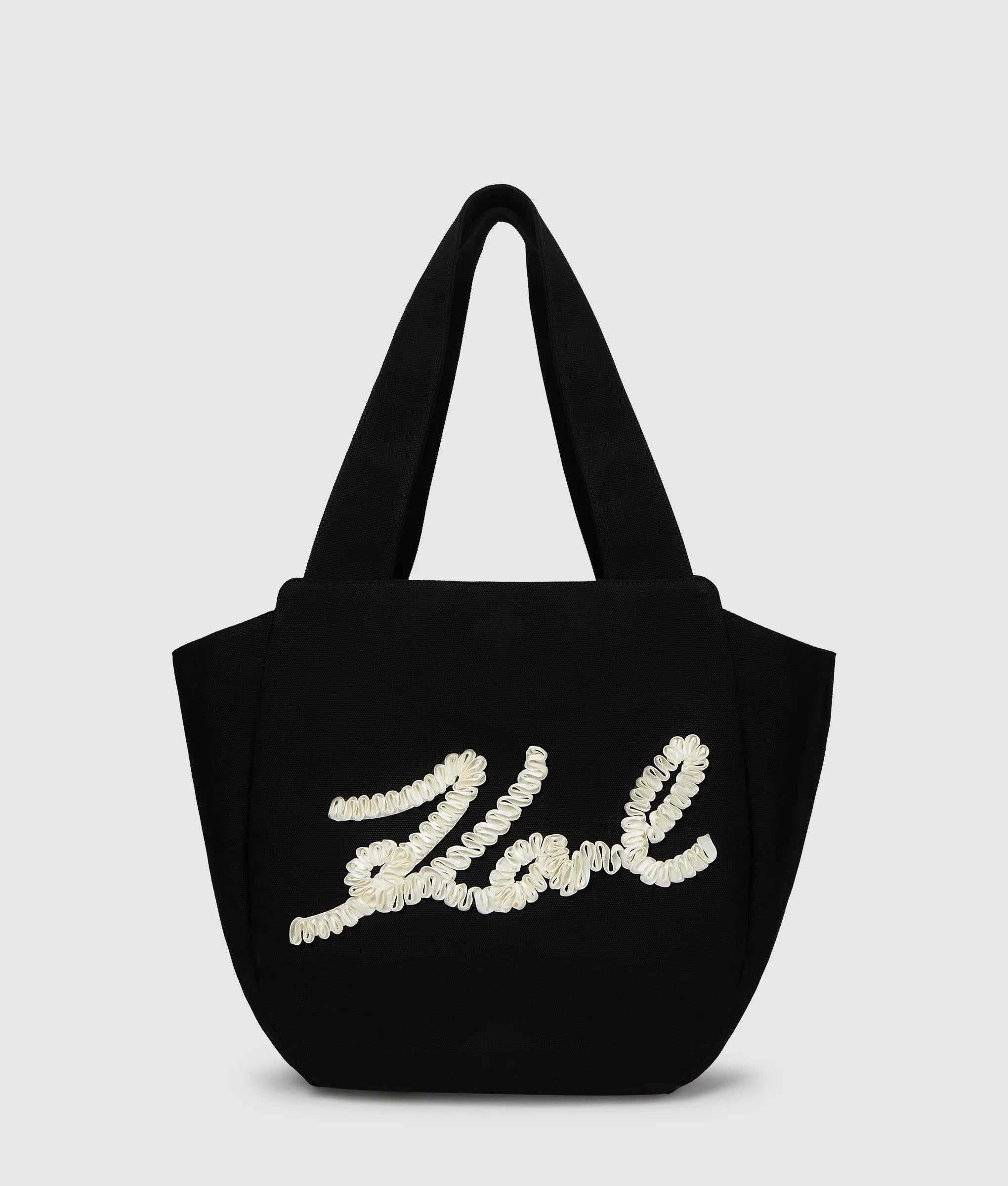 K/Signature ruffled logo shopper