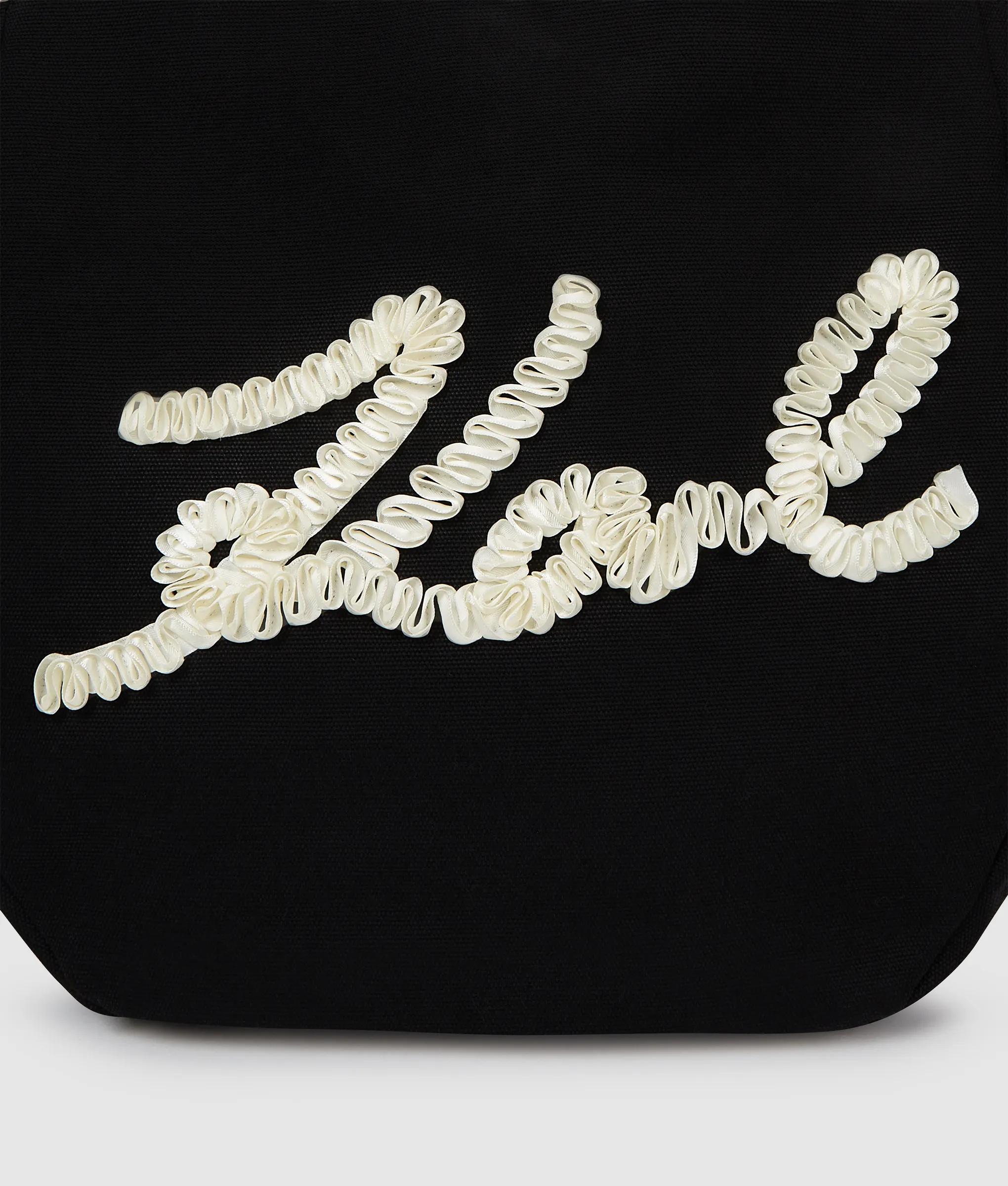 K/Signature ruffled logo shopper