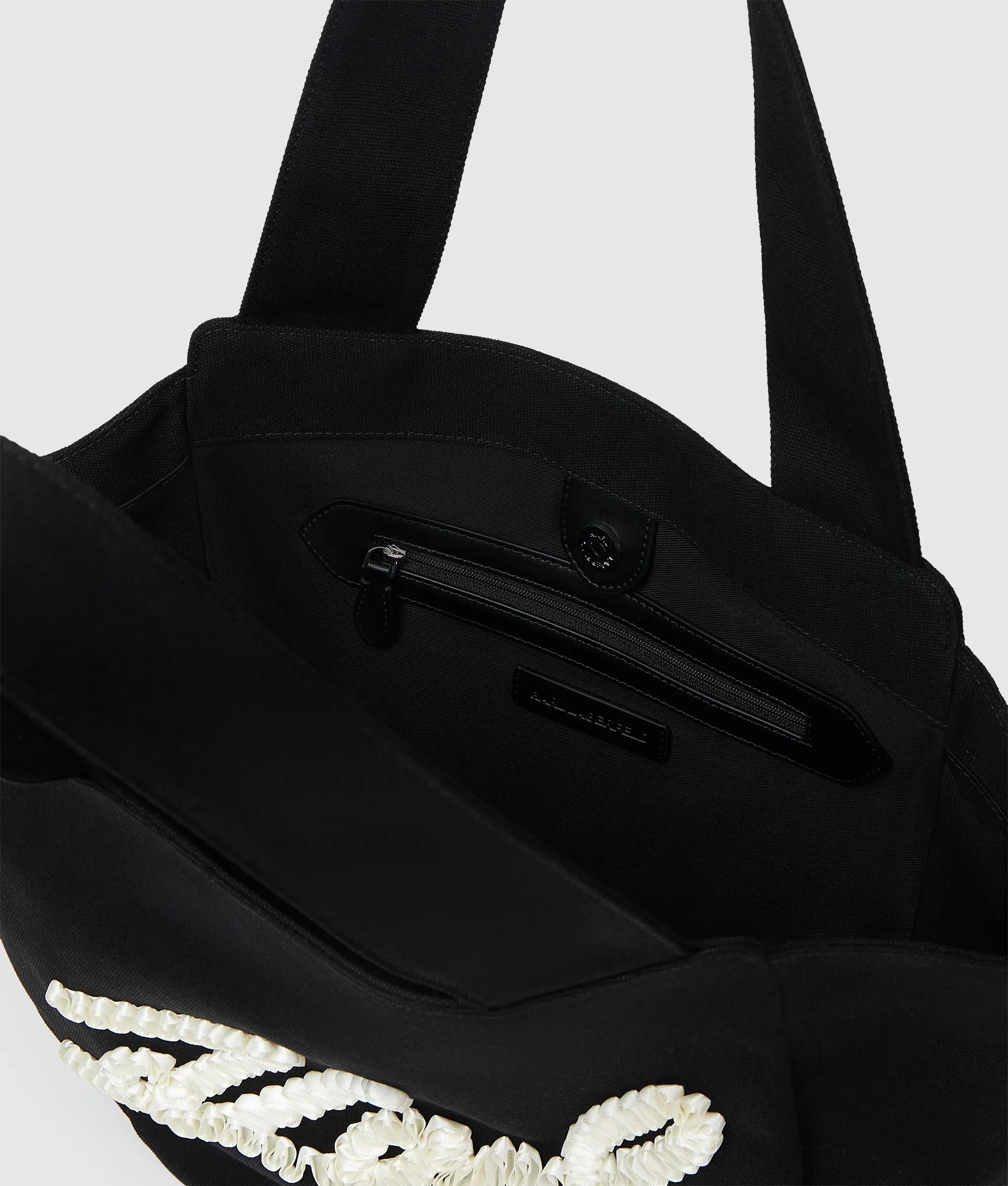 K/Signature ruffled logo shopper