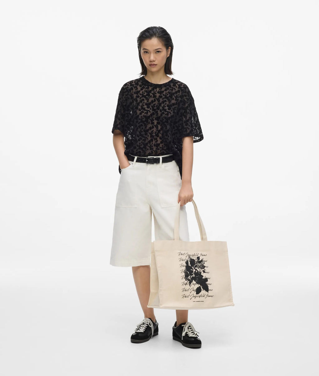 Floral print shopper