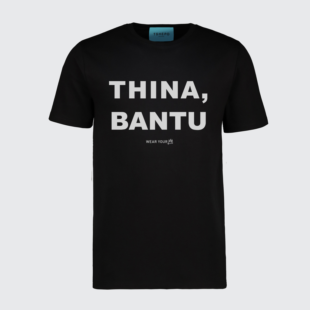 THINA, BANTU T-SHIRT, BLACK
