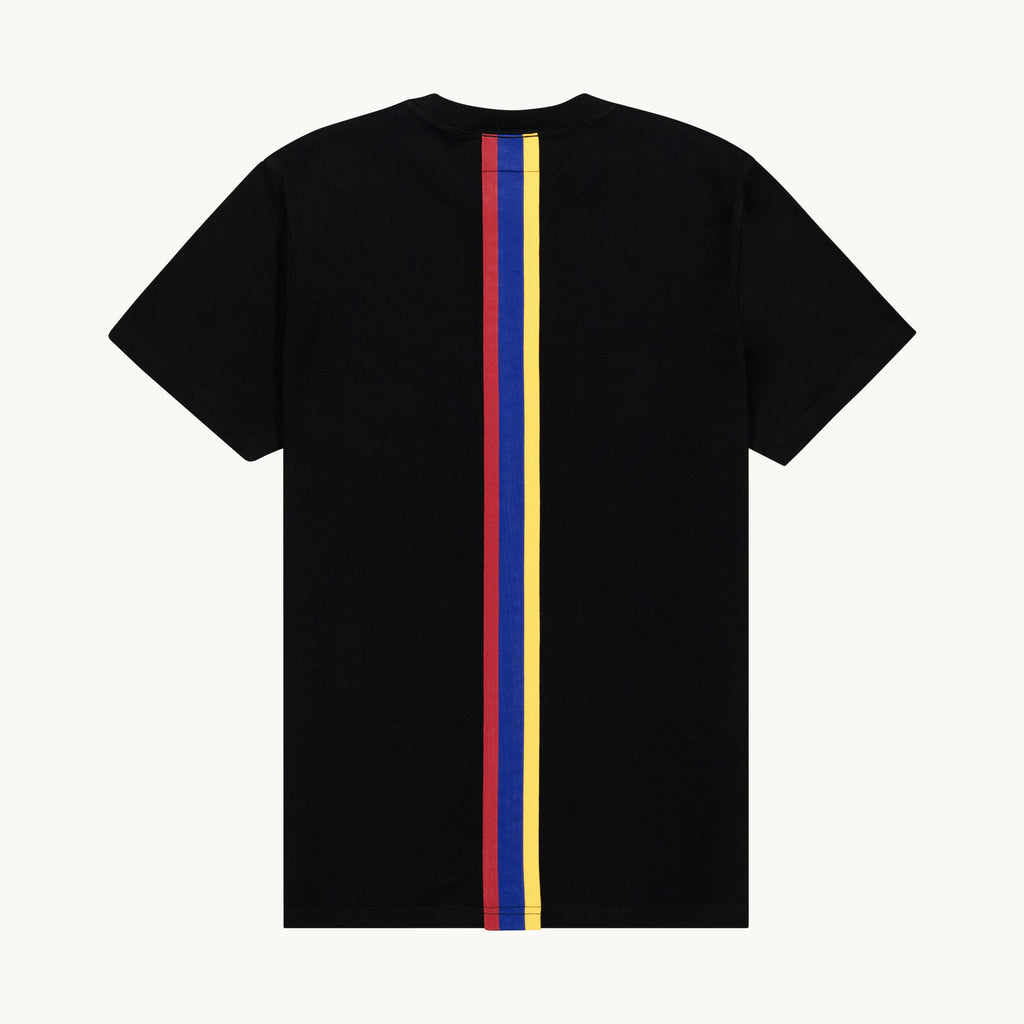 FLAG STRIPE BLACK T-SHIRT