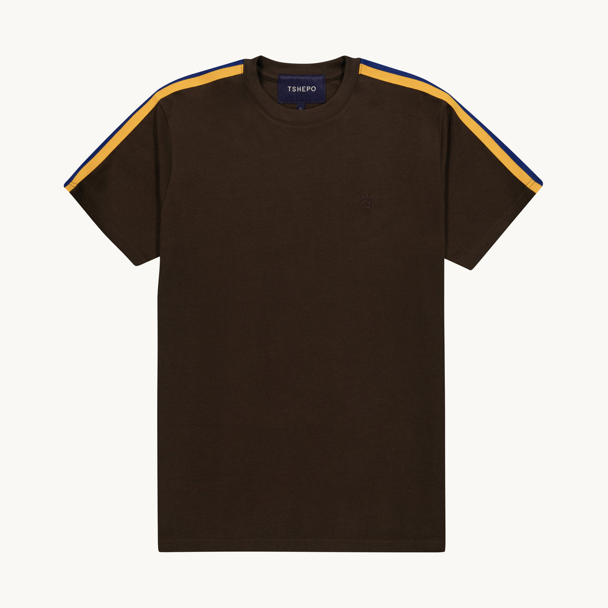 FLAG SHOULDER TAPE  ESPRESSO T-SHIRT