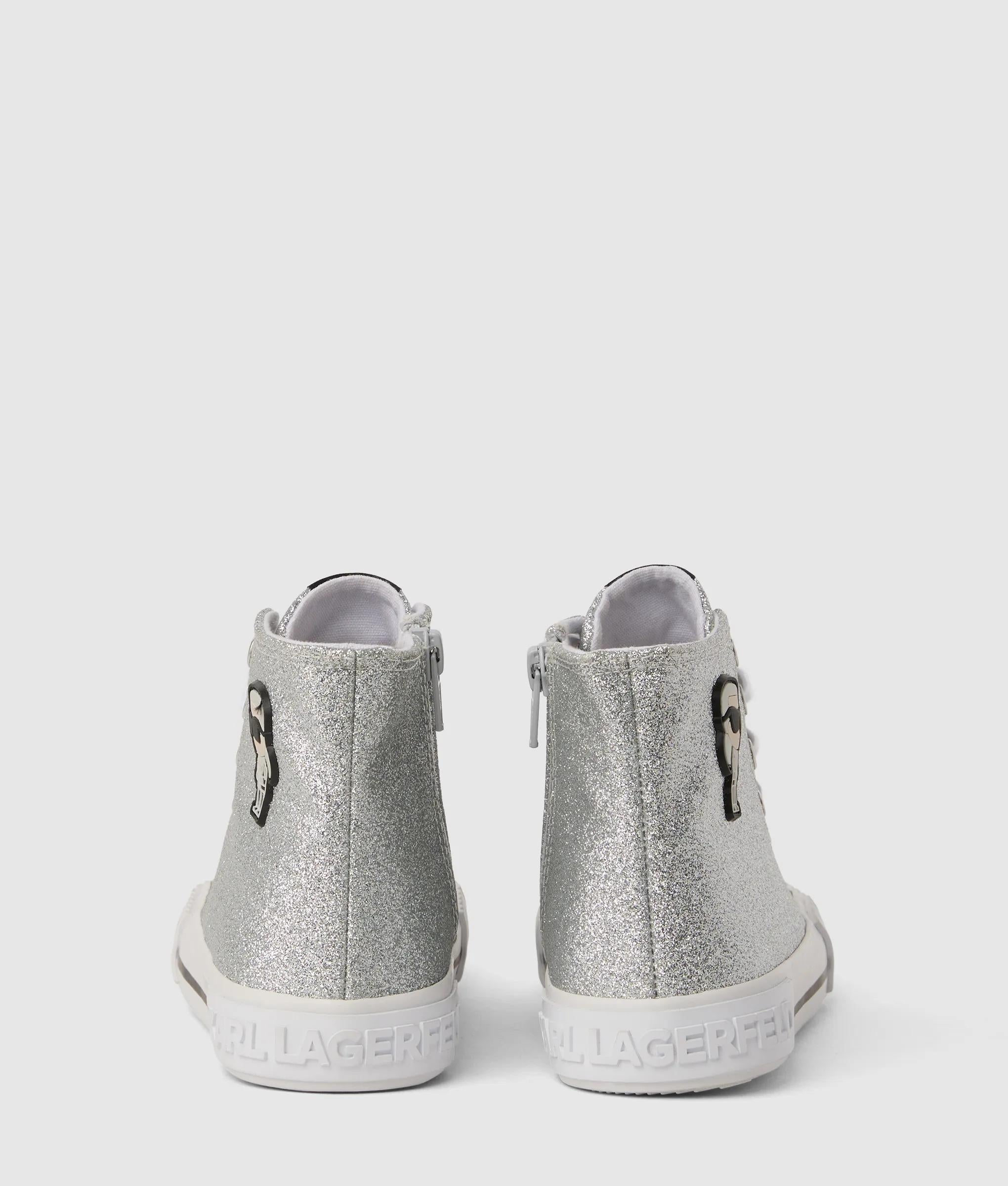 Girls Ikon high top glitter sneakers