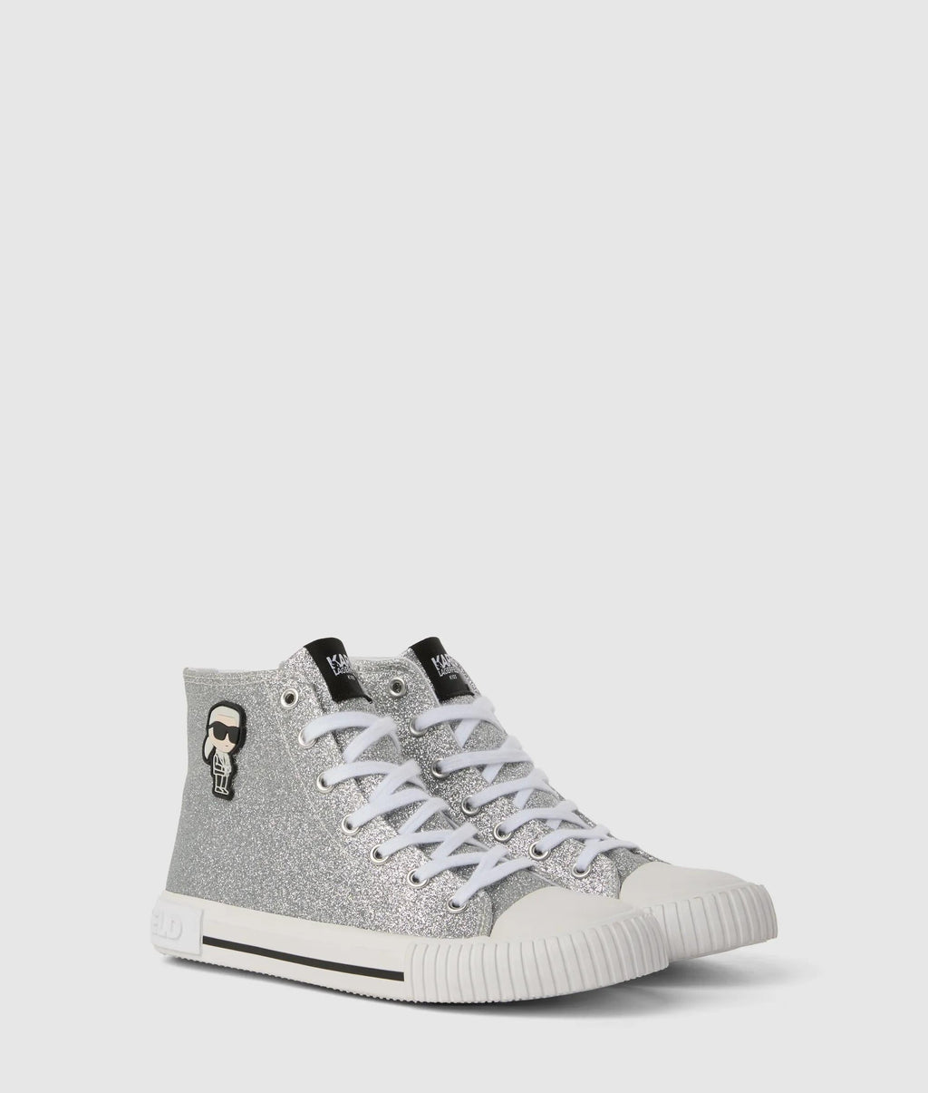 Girls Ikon high top glitter sneakers