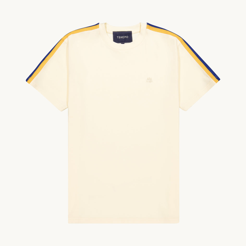 FLAG SHOULDER TAPE IVORY T-SHIRT