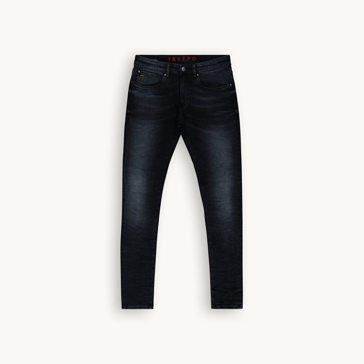 N1 BLUE BLACK CREASED JEANS 