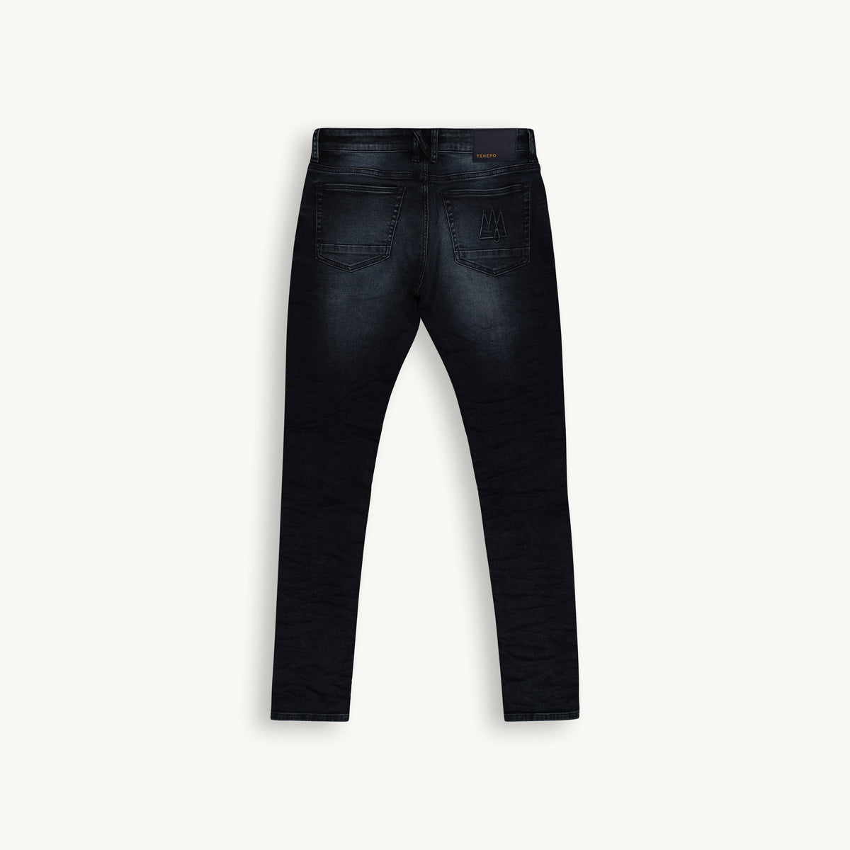 N1 BLUE BLACK CREASED JEANS 