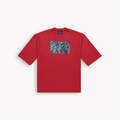 DENIM PATCH OVERSIZED SS TEE RED