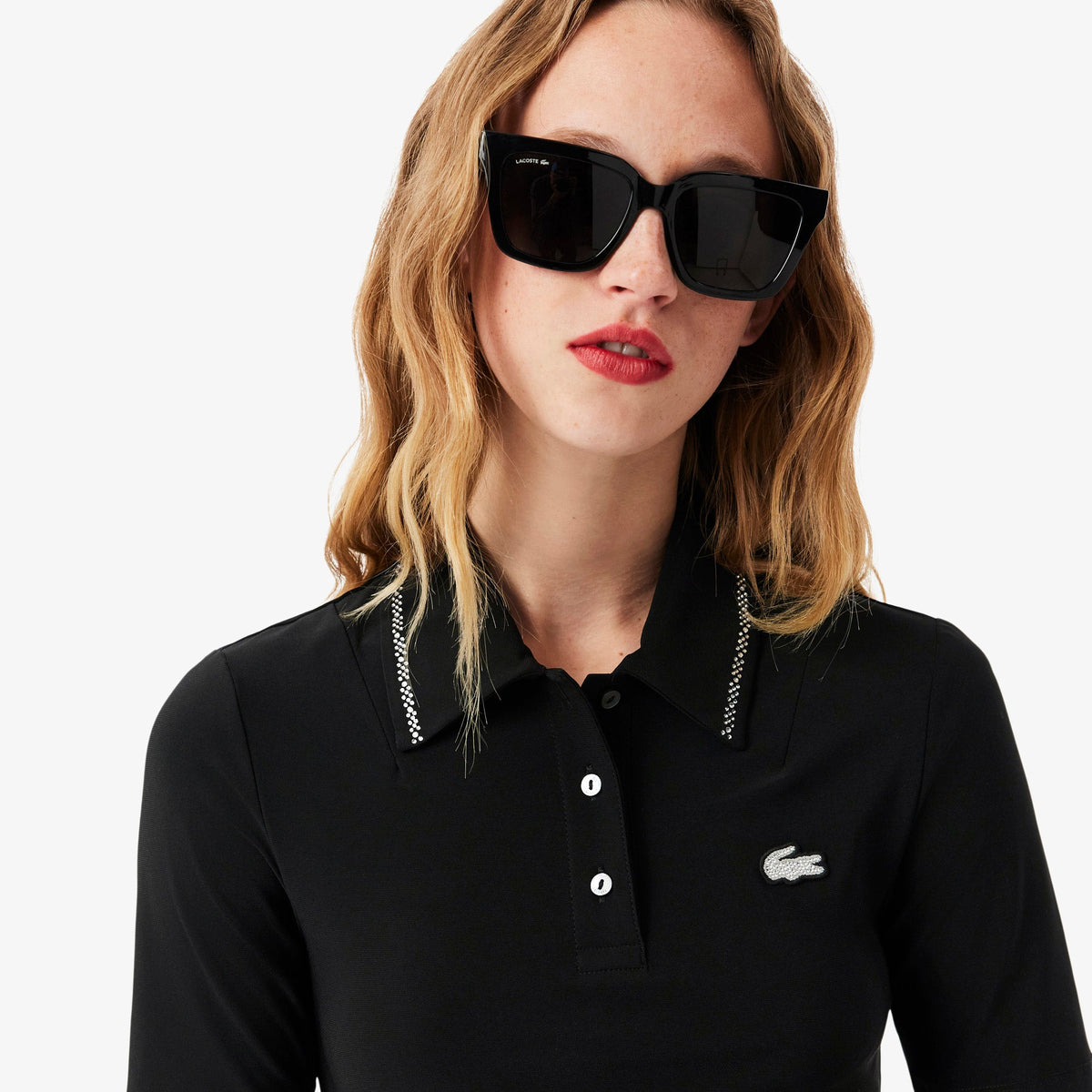 L.12.D Slim Fit Diamanté Pop Polo Shirt