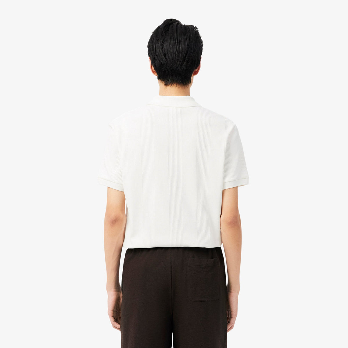Classic Fit Ribbed Knit Polo Shirt