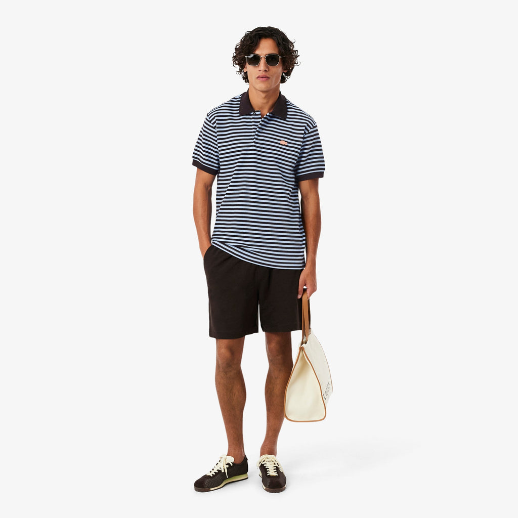 Classic Fit Textured Striped Polo Shirt