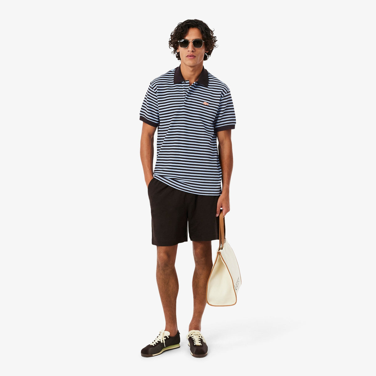 Classic Fit Textured Striped Polo Shirt