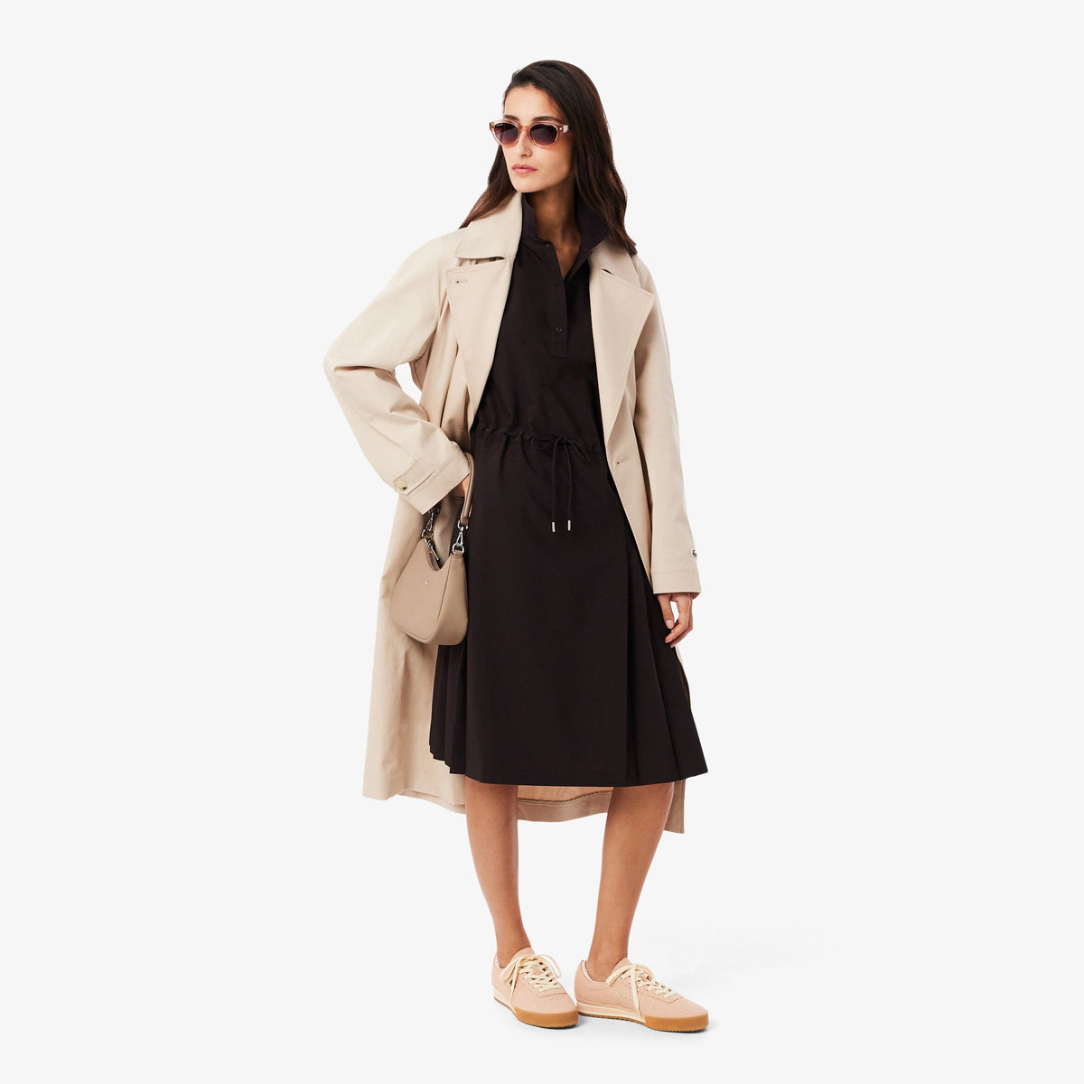 Wool blend Pleated Polo Dress