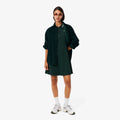 Stretch Polo Collar Skater Dress