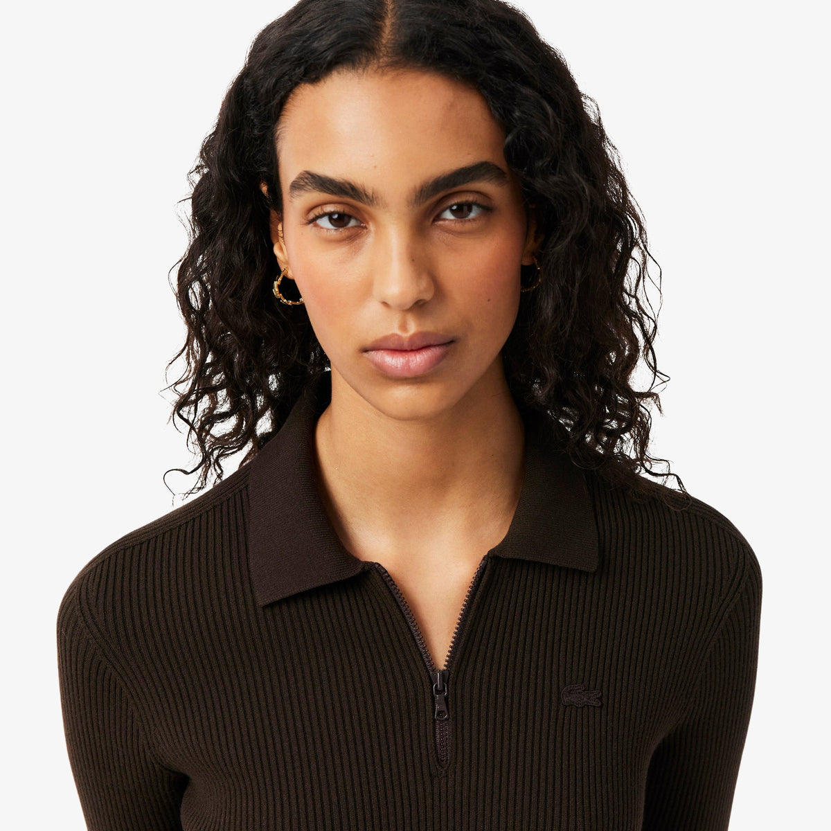 Pleated Polo Collar Dress