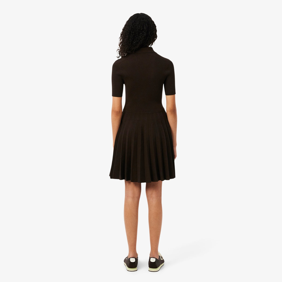 Pleated Polo Collar Dress