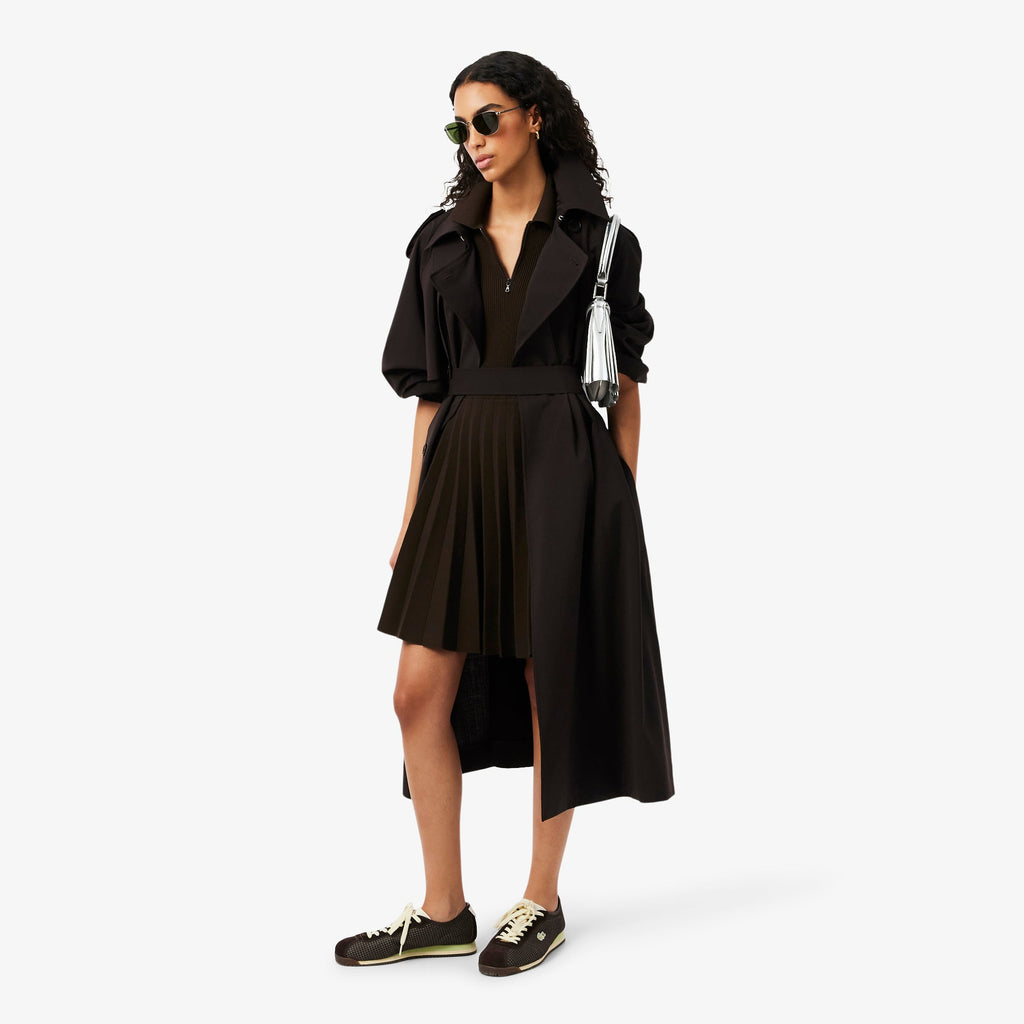 Pleated Polo Collar Dress
