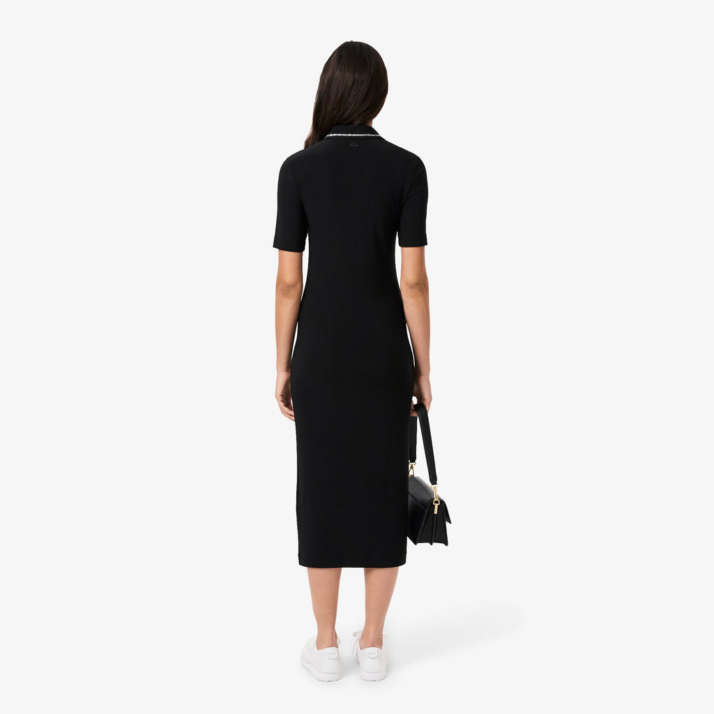 Slim Fit Diamanté Crocodile Polo Collar Dress