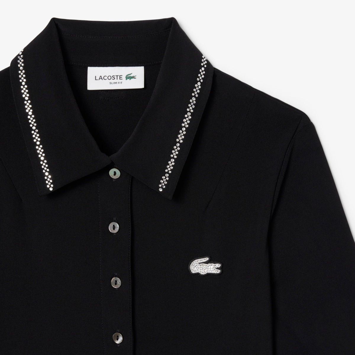 Slim Fit Diamanté Crocodile Polo Collar Dress