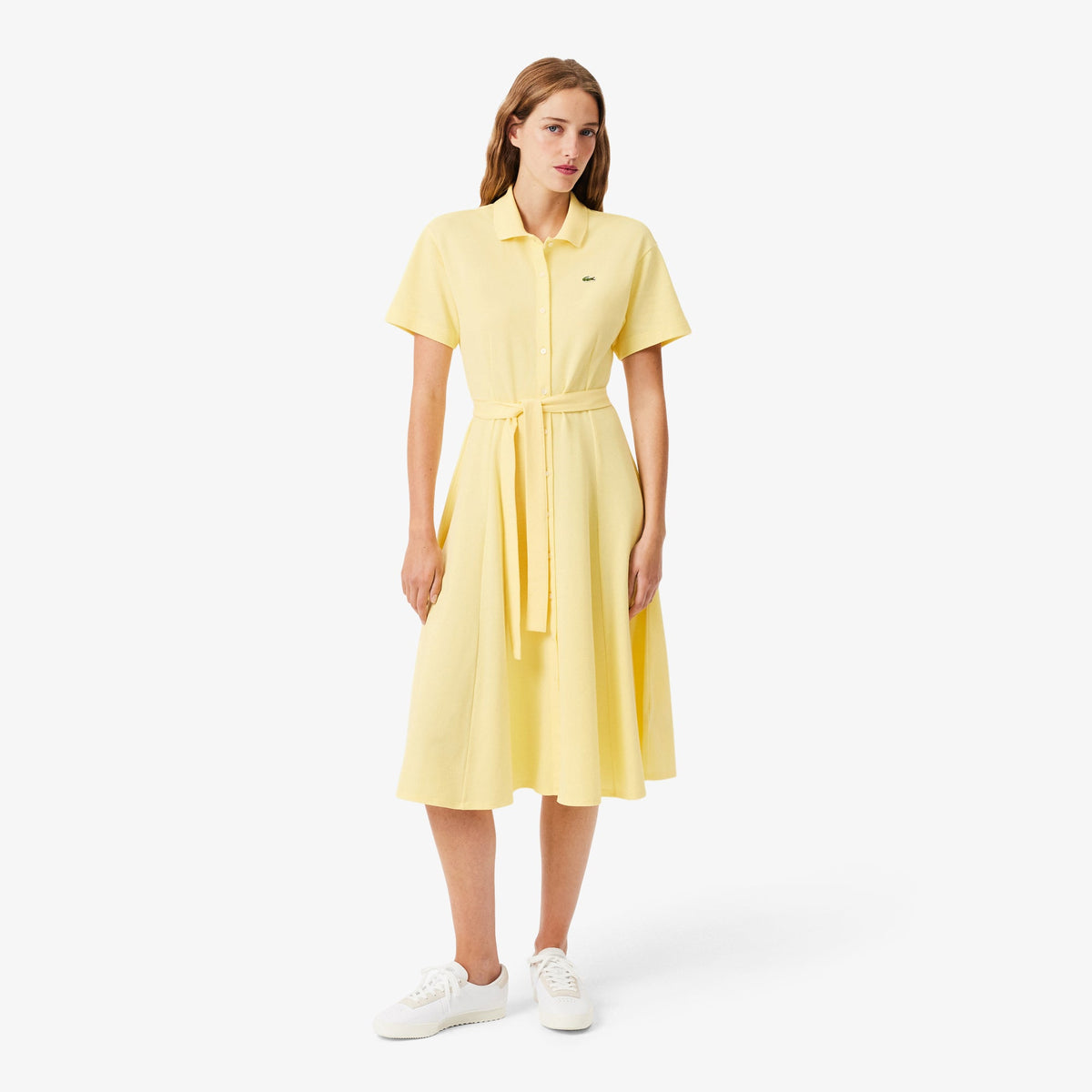 Flared Petit Piqué Polo Dress